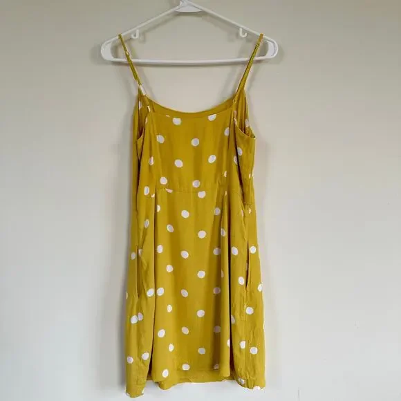 Aritzia Wilfred Isabelle Yellow Polka Dot Mini Dress Size 8 Y2K Clueless - Picture 10 of 15